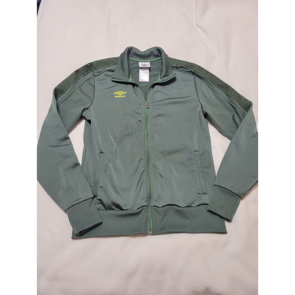 Umbro Full Zip Track Jacket Small Green Taped Diamond Icon Logo F23.1